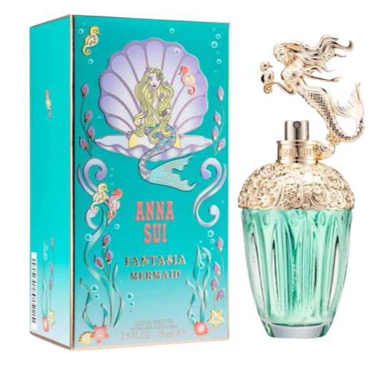Anna Sui Fantasia Mermaid perfume bottle and packaging on a white background.
Mini Anna Sui Fantasia Mermaid, luxury mini perfume, mini perfumes in Australia, perfumes in Australia, handbag perfumes, sample decants, ample luxury perfume bottles, perfume bottles, Miniature perfumes